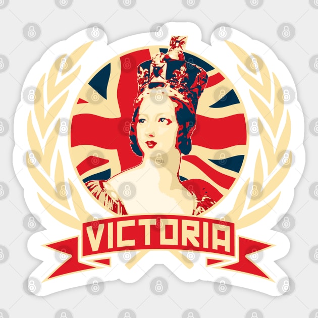 Queen Victoria British Flag Propaganda Sticker by Nerd_art